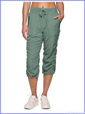Women's Capri Pants Joggers 92% Polyester 8% Spandex Drawstring Stretch